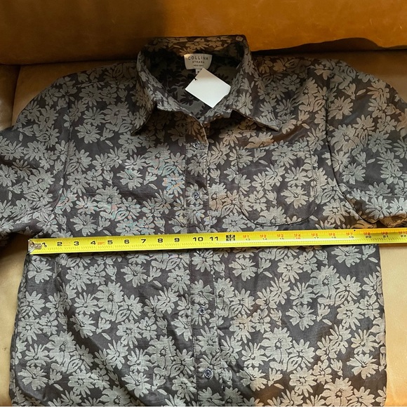 NWT COLLINA STRADA SSENSE Exclusive Brown Market Shirt floral flower texture - Picture 8 of 12